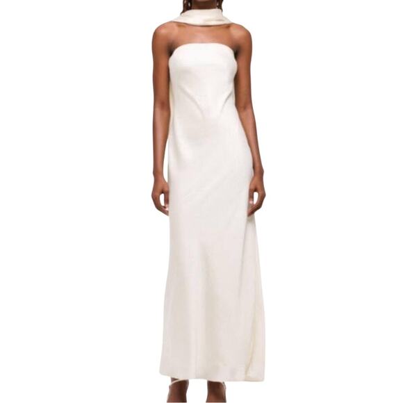 Abercrombie & Fitch Dresses & Skirts - Abercrombie & Fitch Satin Julia Dress w/Scarf Size Large